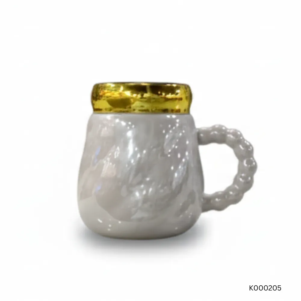 Golden Cover Trendy Glossy Ceramic Mug | Stylish Durable Coffee & Tea Cup, Perfect Gift for Home, Office, and Special Occasions 3 Golden Cover Trendy Glossy Ceramic Mug | Stylish Durable Coffee & Tea Cup, Perfect Gift for Home, Office, and Special Occasions - Image 3