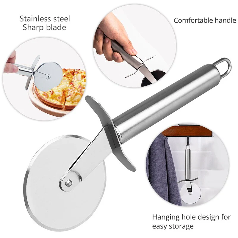 Will Max Stainless Steel Pizza Cutter with Non-Slip Grip – Multipurpose Pastry, Sandwich & Pizza Slicer 3 Will Max Stainless Steel Pizza Cutter with Non-Slip Grip – Multipurpose Pastry, Sandwich & Pizza Slicer - Image 3