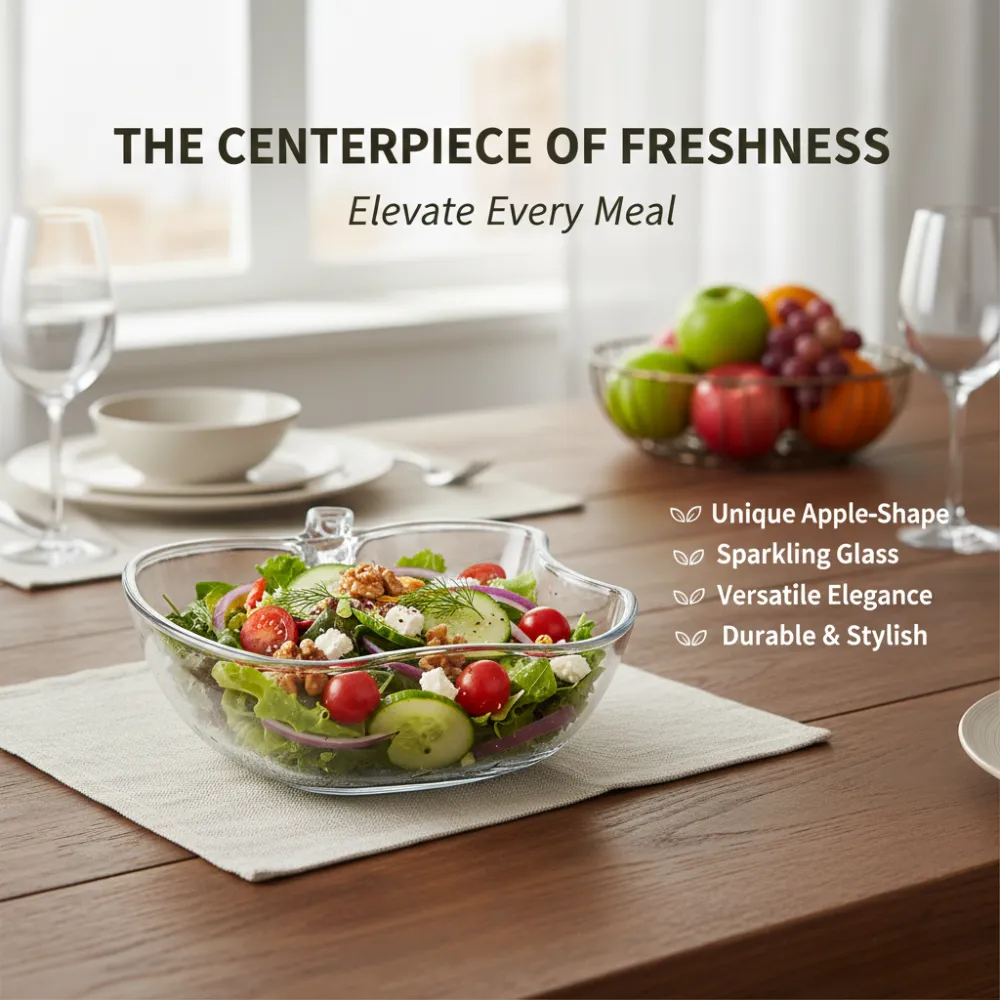 Apple-Shaped Glass Serving Bowl | Elegant Fruit & Salad Bowl | Unique Tableware for Everyday & Special Occasions 3 Apple-Shaped Glass Serving Bowl | Elegant Fruit & Salad Bowl | Unique Tableware for Everyday & Special Occasions - Image 3