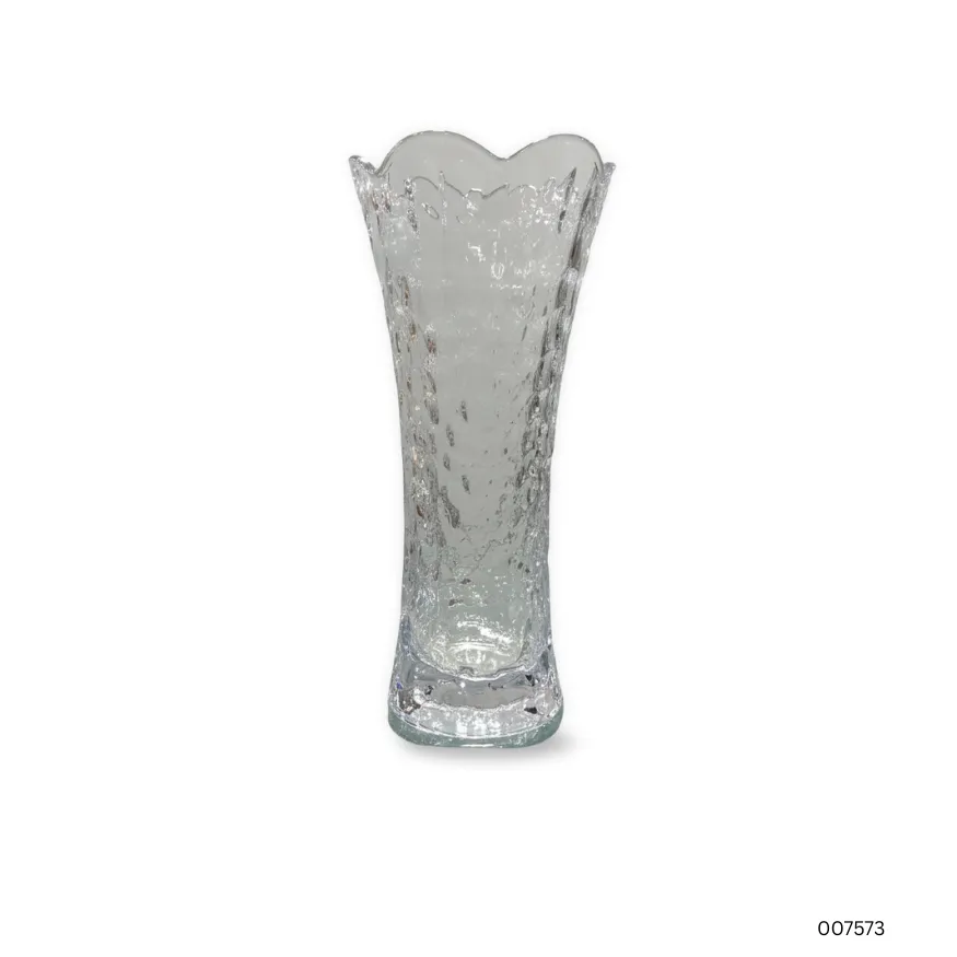 Deli Modern Glass Flower Vase – Conical Crystal Design | Elegant Centerpiece for Home, Office & Parties | Ideal for Fresh or Artificial Flowers