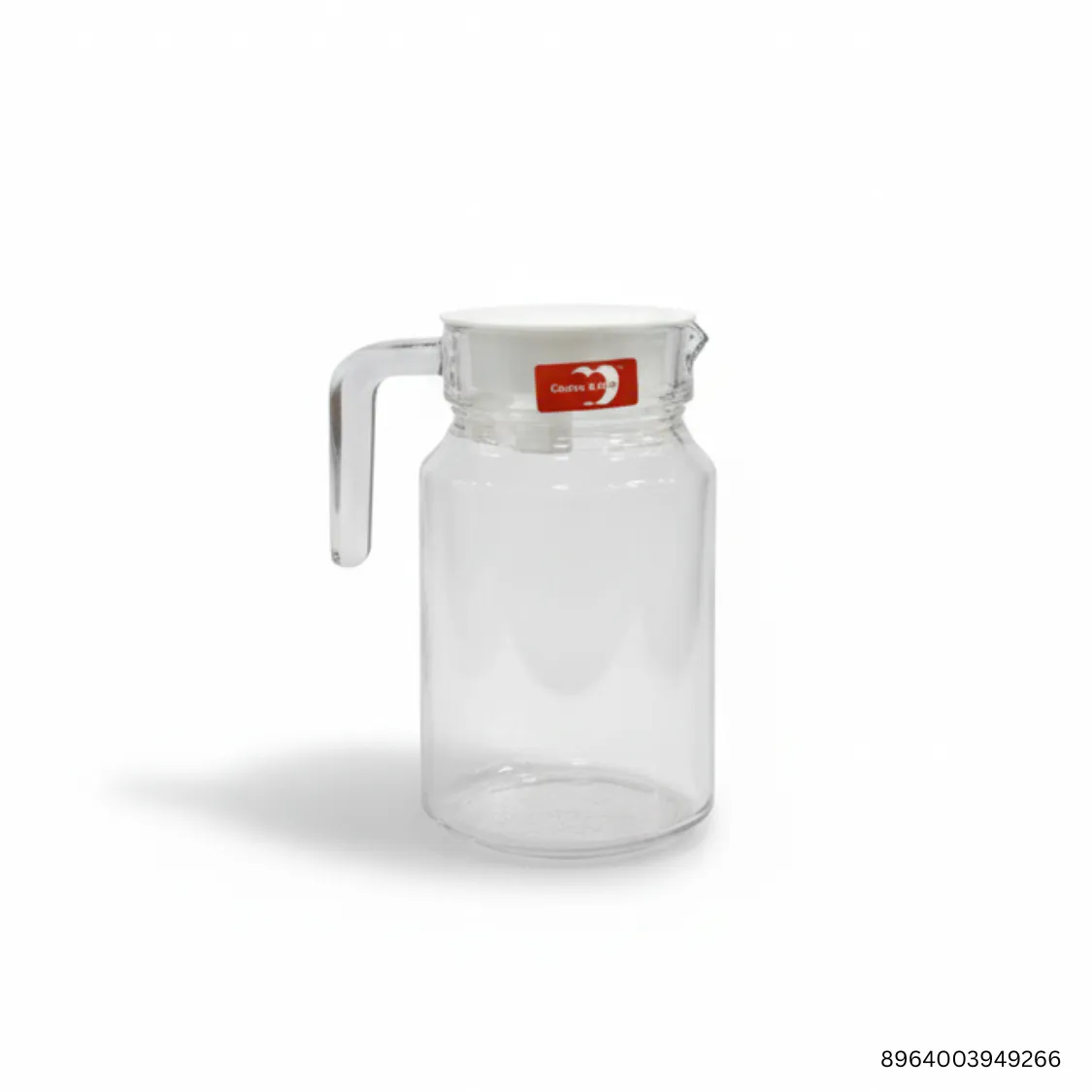 Green Apple Clear Glass Water Jug with Lid | 650ml Juice, Oil & Sauce Serving Jug