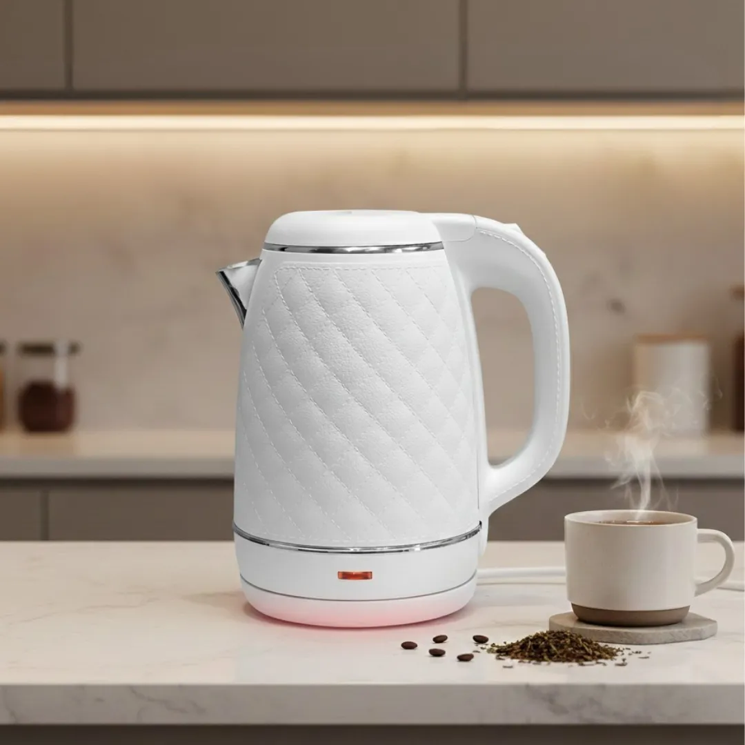 1.7L Electric Kettle | 2200W Fast-Boil Kettle with Safety Features & Luxury Leather Finish 4 1.7L Electric Kettle | 2200W Fast-Boil Kettle with Safety Features & Luxury Leather Finish - Image 4