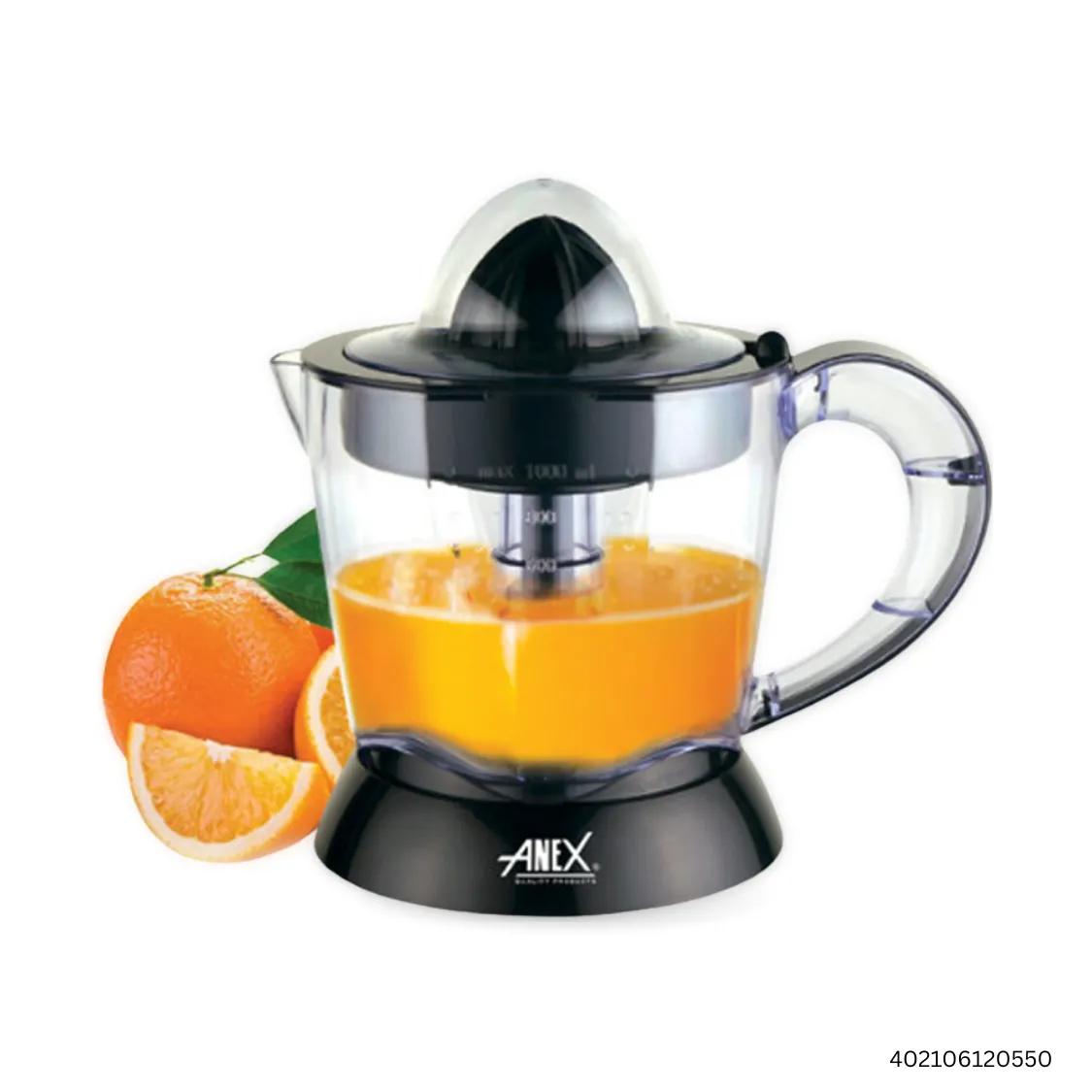Anex Deluxe Citrus Juicer | Electric Orange & Lemon Juicer | Double Cone Design | 40W Powerful Motor | 360° Rotating Cone | Fresh Juice Extractor for Home & Kitchen