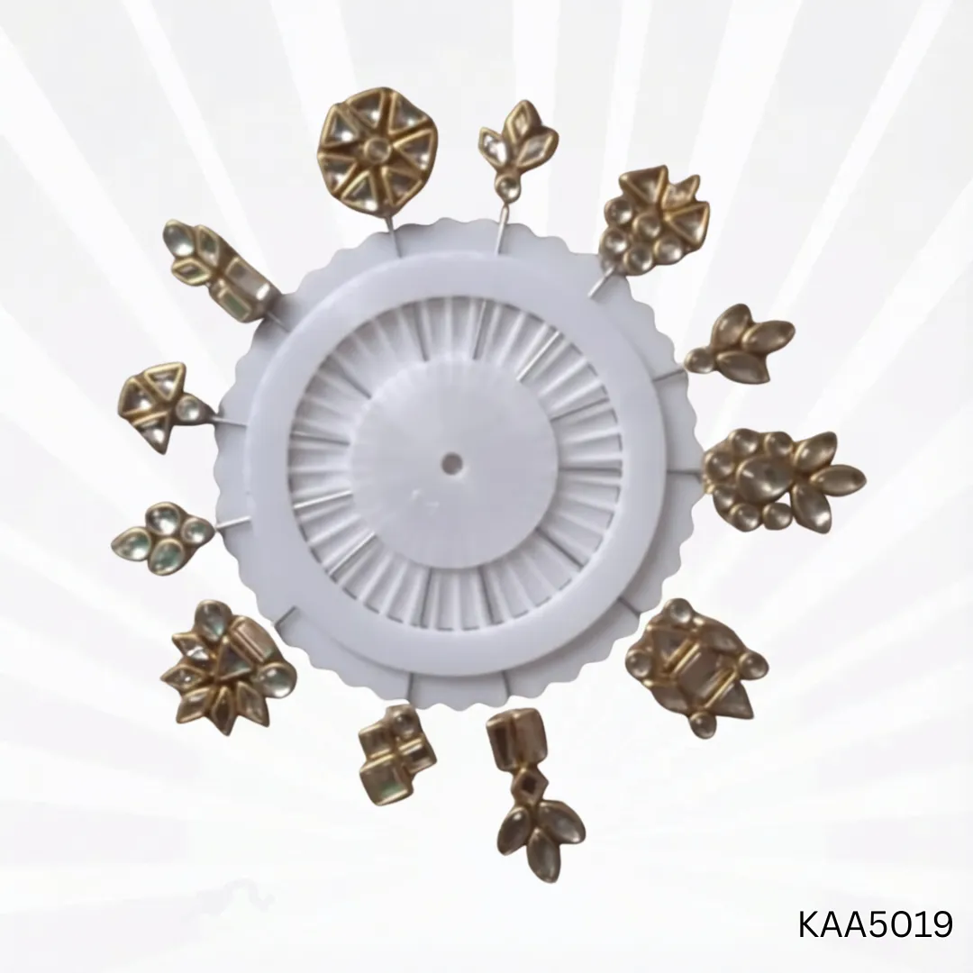 Kundan Hijab Pins | Traditional Dull Golden Elegant Secure Hold Pins
