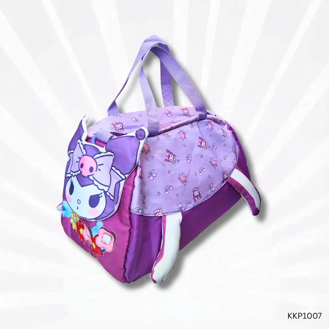 Kuromi Kids Duffel Bag | Purple Cute Sanrio Travel, Gym & School Carry Bag