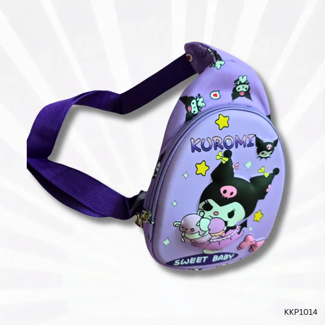 Kuromi Kids Crossbody Sling Bag | Purple Cute Sanrio Shoulder Bag for Kids