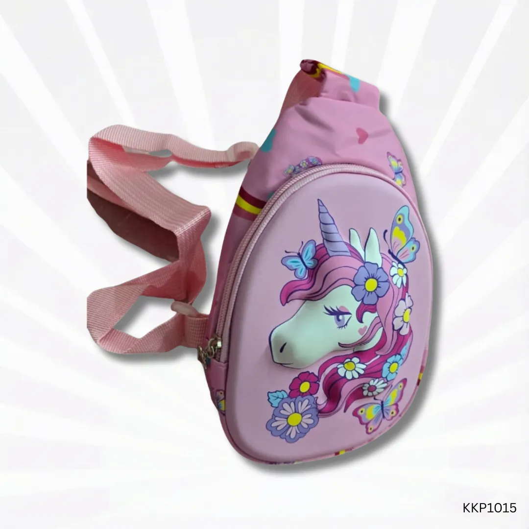 Unicorn Kids Crossbody Sling Bag | Pink Cute Shoulder Bag for School & Outings