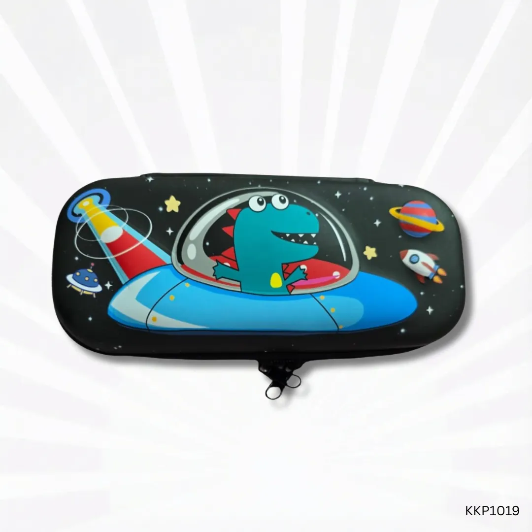 Space Pencil Case for Kids | Black & Blue Cool Zipper Pencil Pouch for School