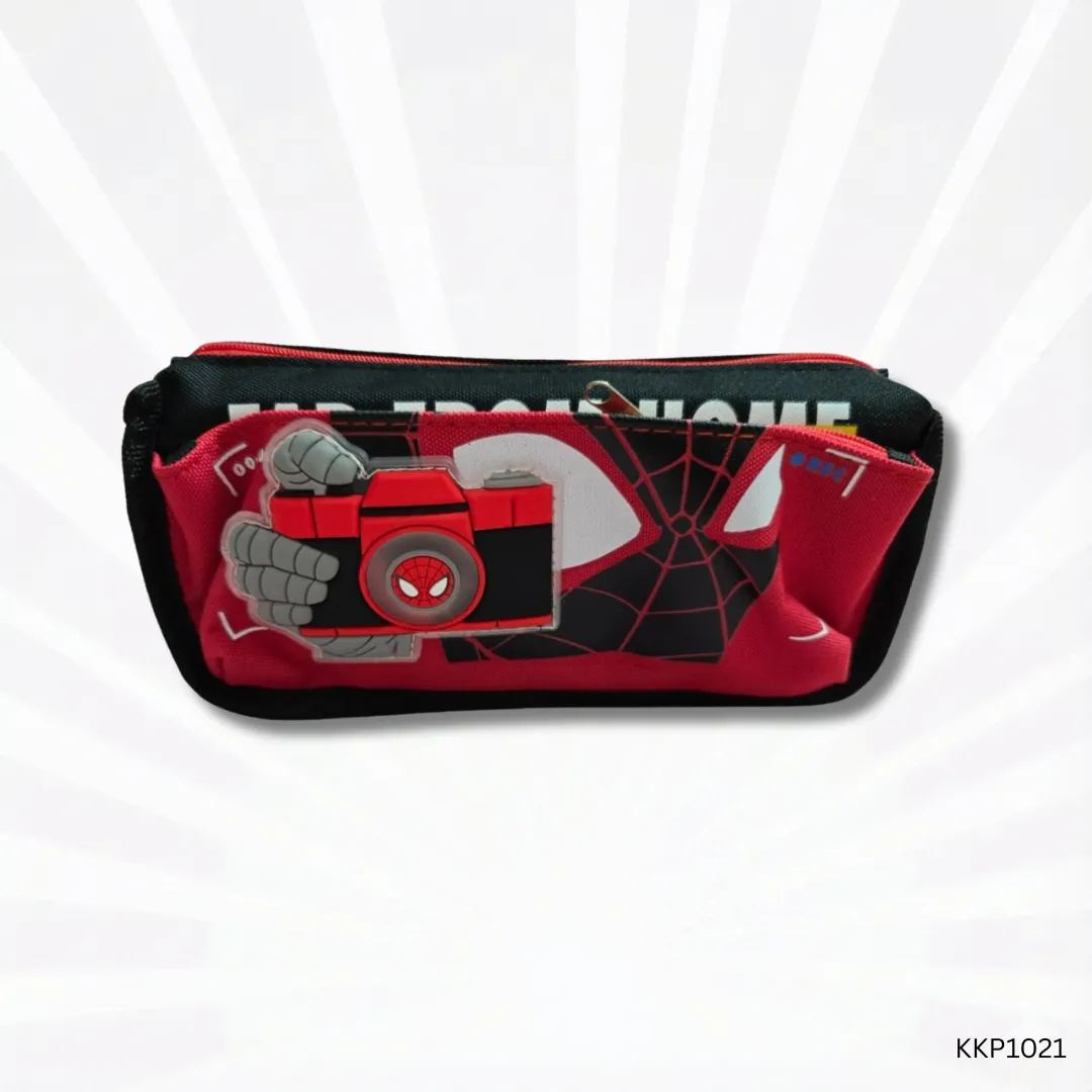 Spider-Man Pencil Pouch for Kids | Red & Black Double Zip School Pencil Case