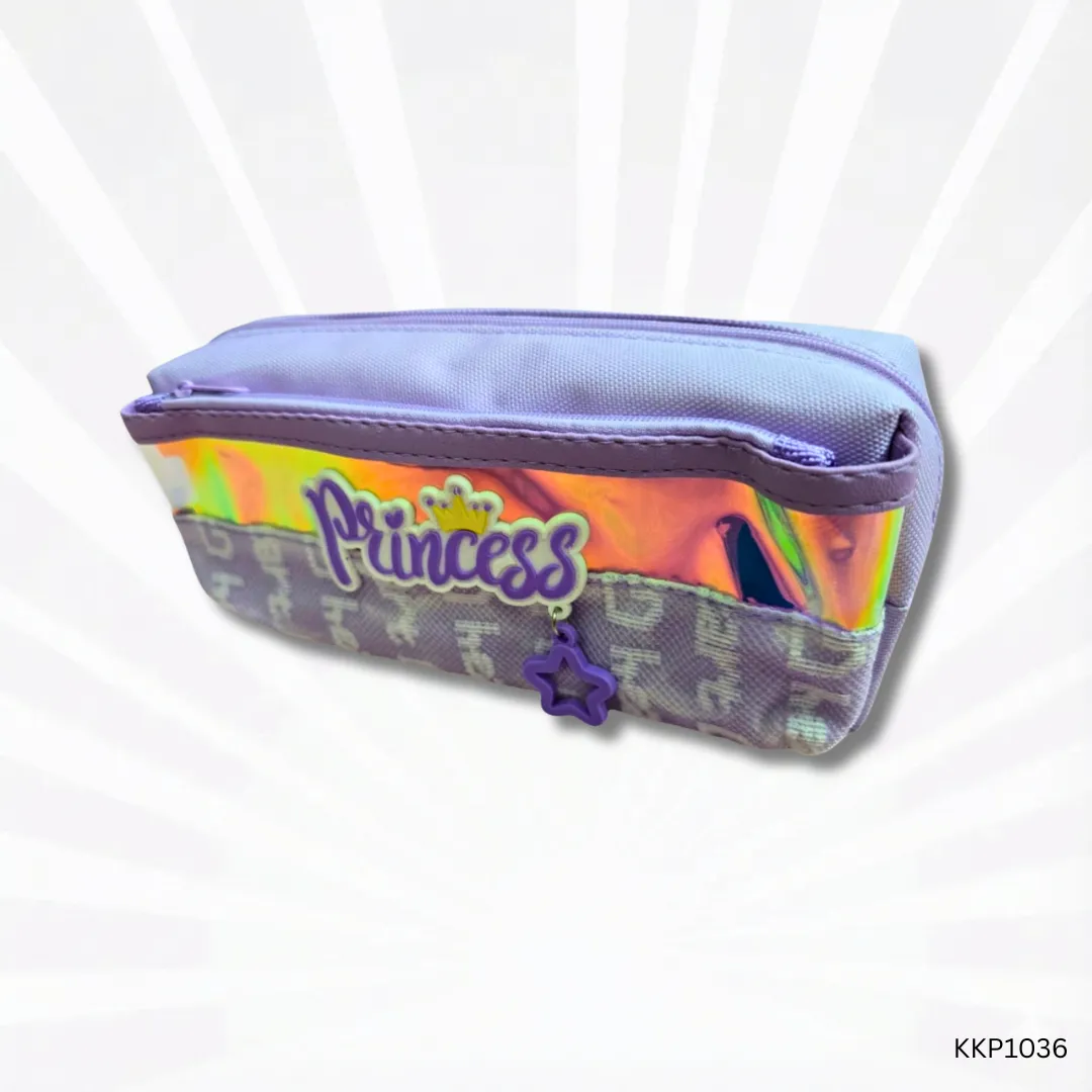 Princess Pencil Pouch for Girls | Pink Pastel School Zipper Pencil Case