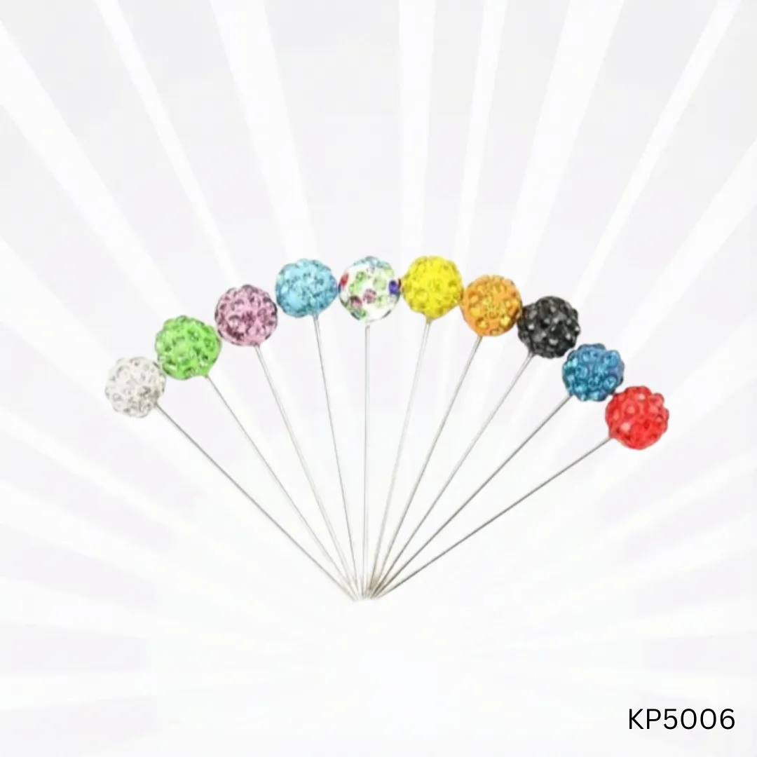 Fancy Ball Head Hijab Pins | Elegant Multi-Color Secure Hold Pins