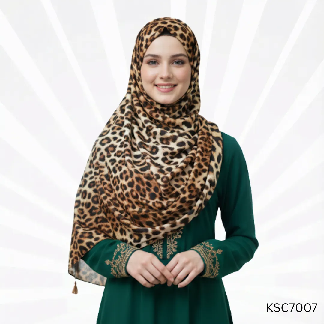 Arabian Tiger Printed Arabic Lawn Stoler | Bold Printed Scarf