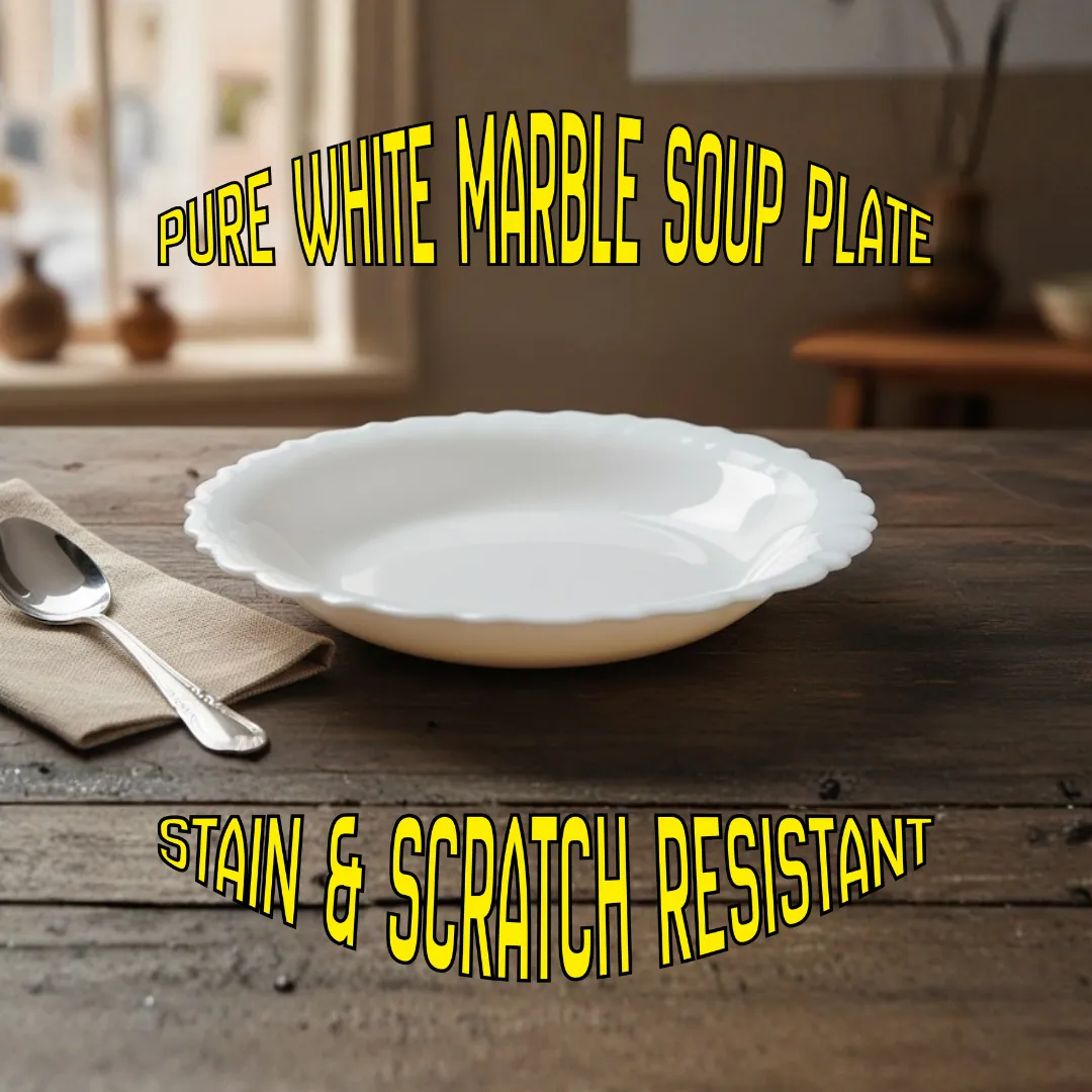 12 Pure White Marble Dinner Plates Set | Large Round Marble Plates for Rice & Main Courses | 12-Piece Elegant Dining Plate Set 6 12 Pure White Marble Dinner Plates Set | Large Round Marble Plates for Rice & Main Courses | 12-Piece Elegant Dining Plate Set - Image 6