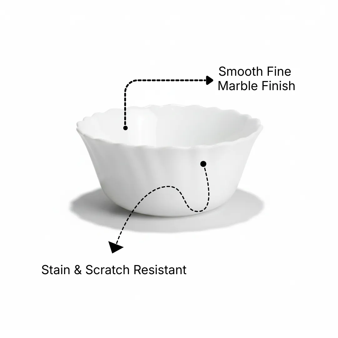 12 Pure White Marble Small Serving Bowl | Microwave & Oven Safe Round Bowl for Appetizers, Salads, Soups & Desserts 3 12 Pure White Marble Small Serving Bowl | Microwave & Oven Safe Round Bowl for Appetizers, Salads, Soups & Desserts - Image 3